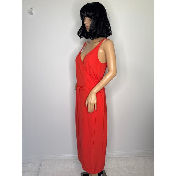 Everlane Japanese GoWeave Tank Wrap Dress Orange summer vacation size 6 - Picture 13 of 16